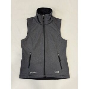 The North Face Women's Windwall Athletic Fit Gray Jacket Vest Nuveen Logo Size S